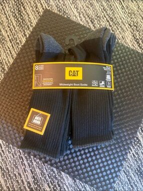 CAT Midweight Boot Socks in Black with Gray Accent